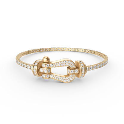 [⭐Hinora Jewelry]FORCE  LARGE HORSESHOE FULL DIAMOND TENNIS BRACELET